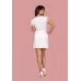 Изящный коротенький пеньюар Girlly белый с розовым L-XL