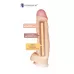 Телесный реалистичный фаллоимитатор на черных трусиках Real Big Strap-On - 34,5 см телесный с черным 