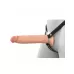 Телесный пустотелый фаллопротез 9’’ Hollow Silicone Strap-On - 24,1 см телесный с черным 