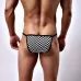 Мужские трусы-танга в черно-белую клетку черный с белым M