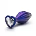 Фиолетовая анальная пробка с кристаллом-сердцем Matrix Wavy Bling Plug - 11,4 см фиолетовый 