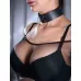 Гладкий строгий кожаный ошейник Sex Game черный 