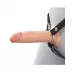 Полый страпон на ремнях 6’’ Hollow Silicone Strap-on телесный с черным 