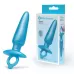 Голубая анальная пробка с кольцом Sleek Tapered Silicone Plug - 15 см голубой 