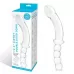 Стеклянный двусторонний фаллоимитатор 12,5’’ Girthy Double Sided Dong With Anal Bead Grip Handle - 32 см прозрачный 