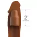 Коричневая насадка на член 2  Silicone X-tension - 20,3 см коричневый 