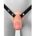Телесный пустотелый фаллопротез 5’’ Hollow Silicone Strap-On - 14 см телесный с черным 