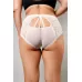 Высокие трусики из полупрозрачной сетки и кружева белый XL-XXL