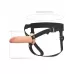 Полый страпон на ремнях 6’’ Hollow Silicone Strap-on телесный с черным 