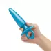 Голубая анальная пробка с кольцом Sleek Tapered Silicone Plug - 15 см голубой 