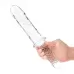 Стеклянный фаллоимитатор с рукоятью 11’’ Girthy Cock Double Ended With Handle - 28 см прозрачный 
