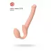 Телесный безремневой страпон Silicone Bendable Strap-On - size S телесный 