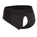 Черные трусы для страпона BACKLESS BRIEF HARNESS S/M черный S-M