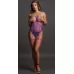 Боди с открытыми чашками и гартерами Open-cup Strappy Teddy фиолетовый S-M-L