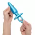 Голубая анальная пробка с кольцом Sleek Tapered Silicone Plug - 15 см голубой 