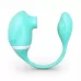 Мятный вакуумный вибростимулятор Tadpole Vibrating Dual Stimulation с виброхвостиком мятный 