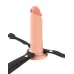 Полый страпон на ремнях 6’’ Hollow Silicone Strap-on телесный с черным 