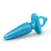 Голубая анальная пробка с кольцом Sleek Tapered Silicone Plug - 15 см голубой 