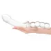 Стеклянный двусторонний фаллоимитатор 12,5’’ Girthy Double Sided Dong With Anal Bead Grip Handle - 32 см прозрачный 