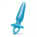 Голубая анальная пробка с кольцом Sleek Tapered Silicone Plug - 15 см голубой 