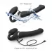Черный безремневой вибрострапон Silicone Bendable Strap-On - size XL черный 