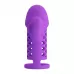 Фиолетовая вибронасадка с клиторальным отростком Harden фиолетовый 