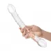 Двусторонний стеклянный фаллоимитатор 12’’ Girthy Double Trouble Glass Dildo - 30 см прозрачный 