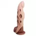 Телесная удлиняющая насадка с рельефом и вибрацией Brad - 21,3 см телесный 