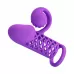 Фиолетовая вибронасадка с клиторальным отростком Harden фиолетовый 