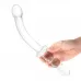 Изогнутый стеклянный фаллоимитатор 12’’ Girthy Ribbed G-Spot Glass Dildo With Handle Grip Double Ended - 30 см прозрачный 