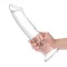 Большой стеклянный стимулятор 12’’ Glass Dildo With Veins   Flat Base - 28 см прозрачный 