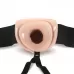 Телесный фаллопротез на черных эластичных ремнях 7 Inch Hollow Strap On - 17 см телесный с черным 
