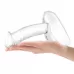 Стеклянный фаллоимитатор на подставке 7,5’’ Rideable Standing Glass Cock With Stability Base - 19 см прозрачный 