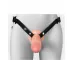 Полый страпон на ремнях 8’’ Hollow Silicone Strap-on телесный с черным 