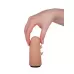Черный пояс-трусики с двумя телесными насадками Soft-Dolli - 15,7 и 10 см телесный с черным 