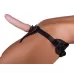Черный пояс-трусики с двумя телесными насадками Soft-Dolli - 15,7 и 10 см телесный с черным 