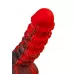 Силиконовый вибратор Monster Tops - 27 см красный с черным 